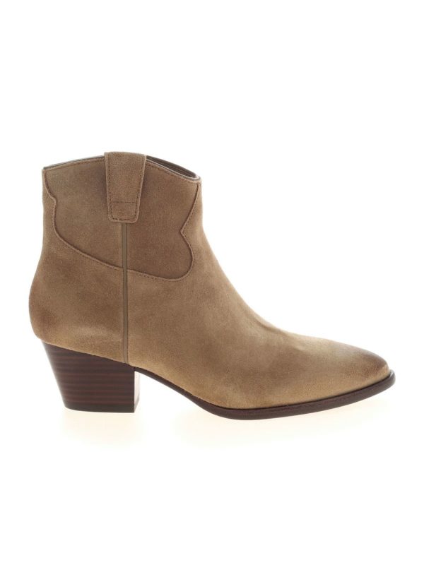 ASH: ankle boots - Houston pointed ankle boots in beige