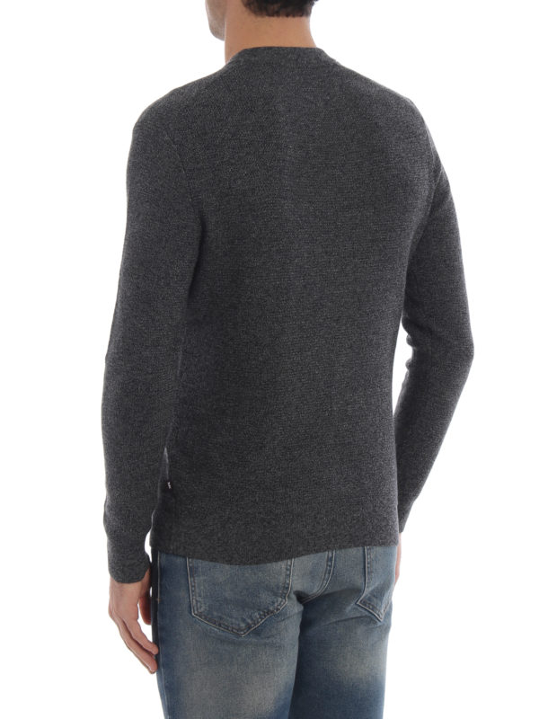 Ash grey soft cotton and wool sweater shop online: MICHAEL KORS