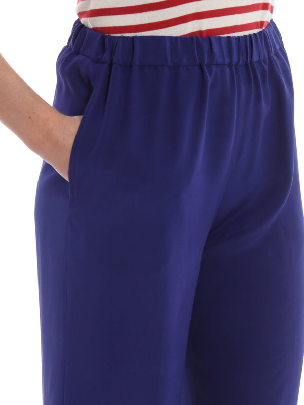 ASPESI buy online Pantaloni a gamba ampia in seta bluette