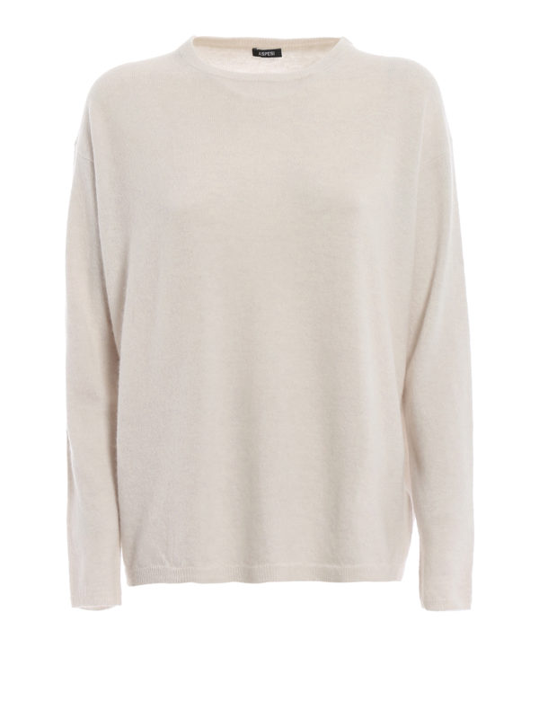 ASPESI: Suéteres con cuello pico - Suéter Cuello Redondo - Blanco