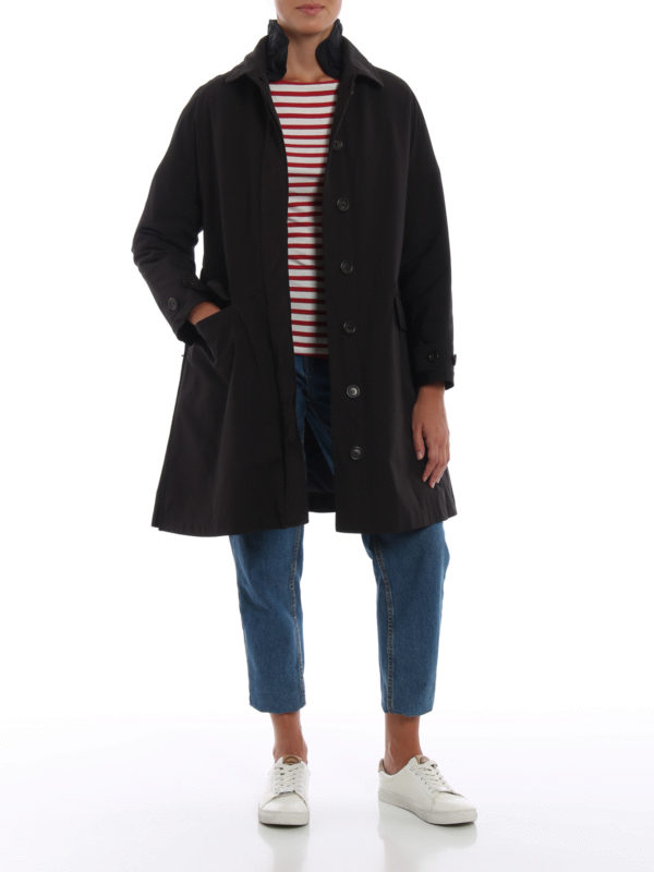 ASPESI: padded coats online - Rabarbaro tech gabardine trench coat