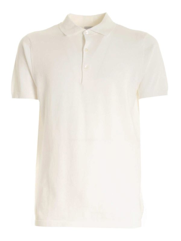 ASPESI: polo shirts - Three-button polo shirt in white