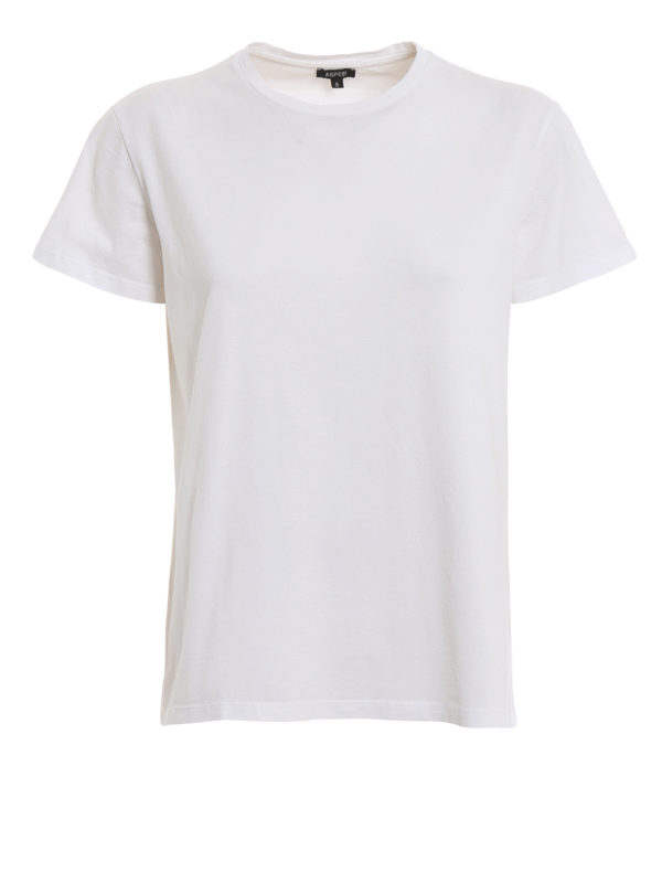 ASPESI: t-shirts - White cotton Tee