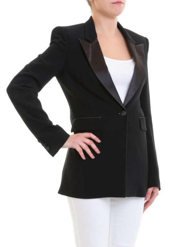 Atos Lombardini: Tailored & Dinner online - Black cady single breasted blazer