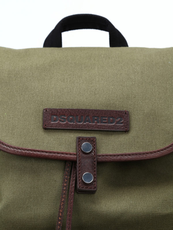 Bad Scout army green backpack shop online: DSQUARED2
