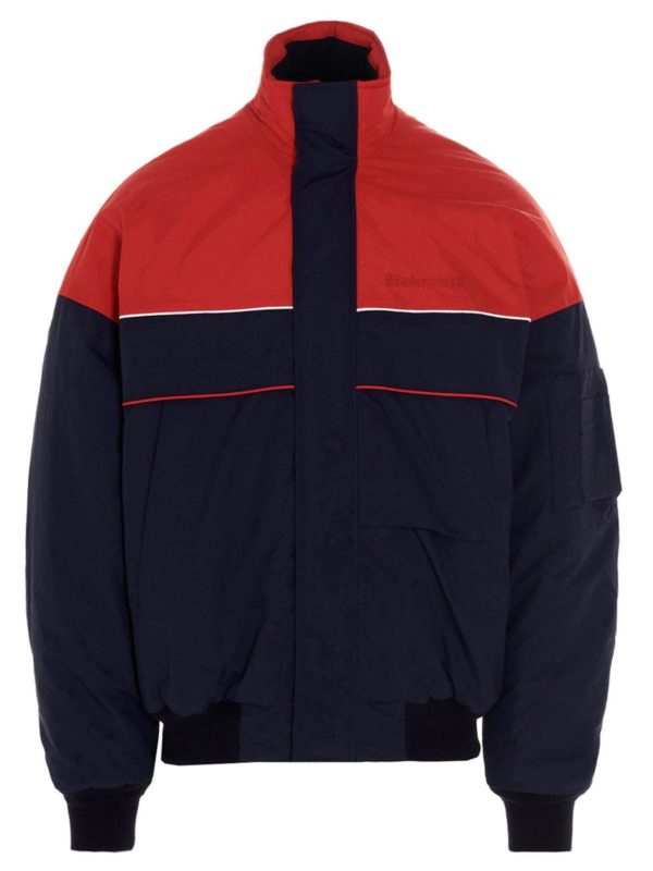 BALENCIAGA: bombers - Two-tone bomber in red and blue