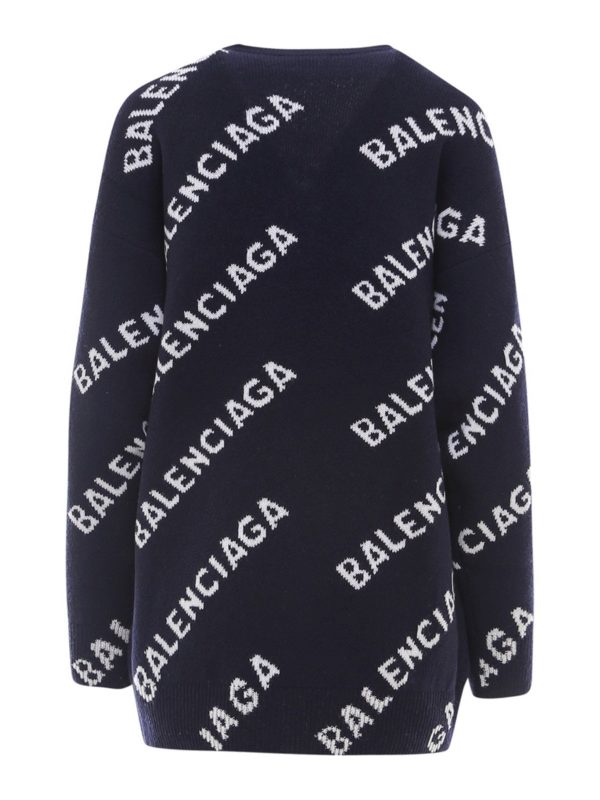 BALENCIAGA: Strickpullover mit Rundhalsausschnitt online - Rundhalspullover - Blau