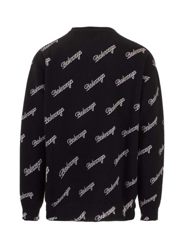 BALENCIAGA: Strickpullover mit Rundhalsausschnitt online - Pullover - Schwarz