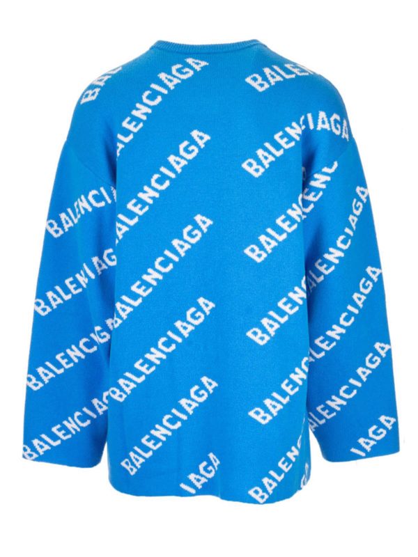 BALENCIAGA: Strick online - Pullover - Blau