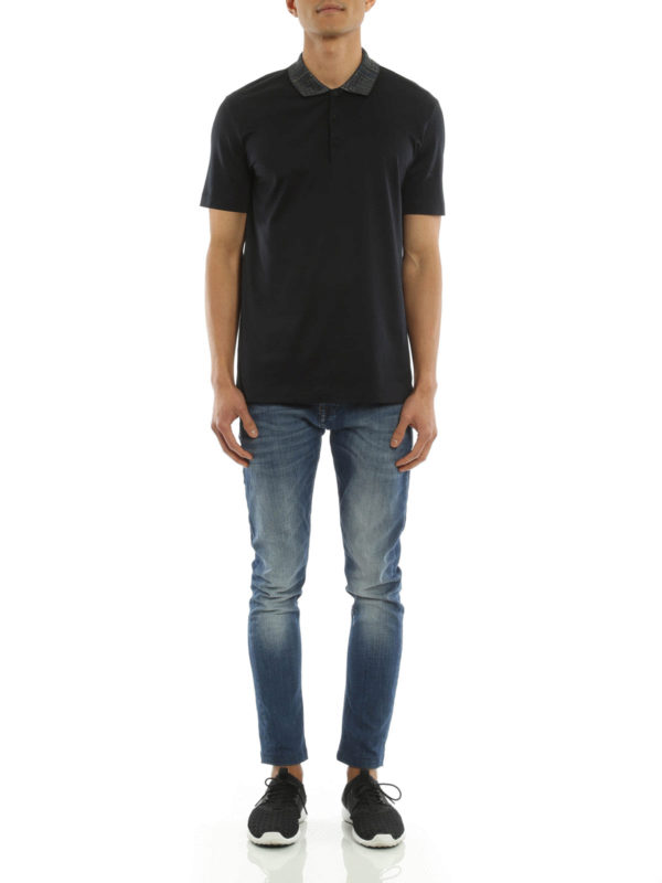 BALENCIAGA: polo shirts online - Patterned collar polo shirt