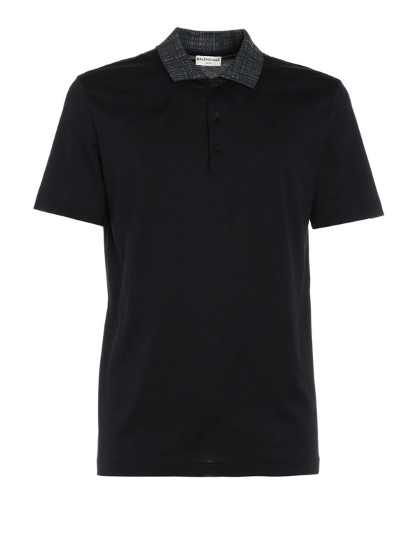 BALENCIAGA: polo shirts - Patterned collar polo shirt