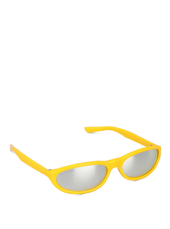 BALENCIAGA: sunglasses - Yellow oval sunglasses
