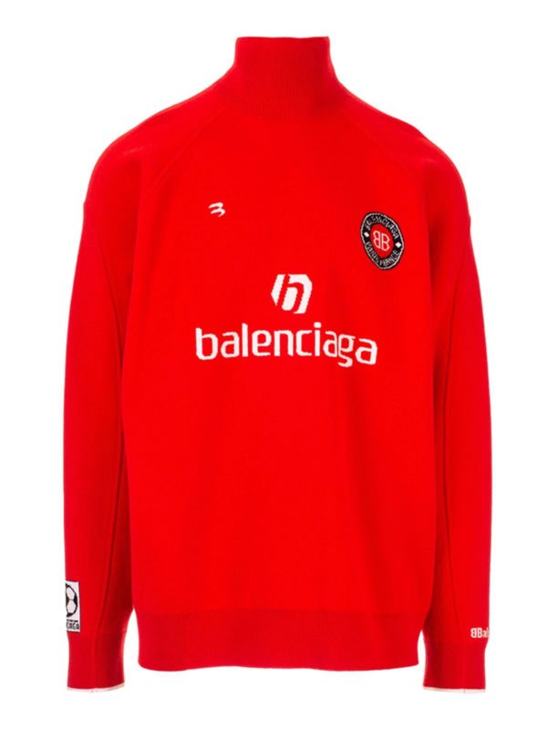 BALENCIAGA: Rollkragenpullover  und Polo-Ausschnitt - Rollkragenpullover - Rot