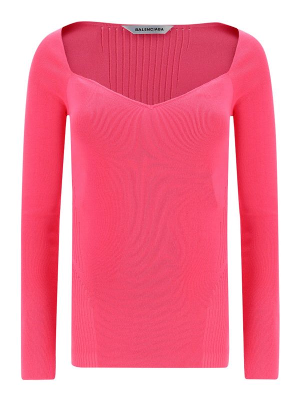 BALENCIAGA: v necks - Sweetheart neck jumper
