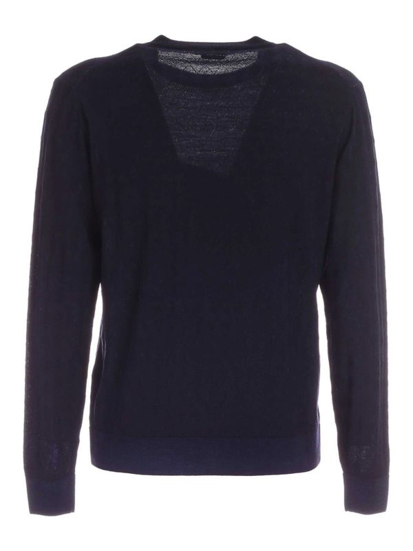 BALLANTYNE: Strickpullover mit Rundhalsausschnitt online - Rundhalspullover - Blau