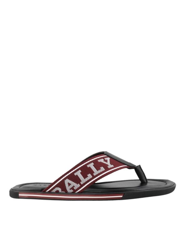 BALLY: flip flops - Border sandals in red