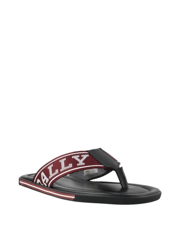BALLY: flip flops online - Border sandals in red