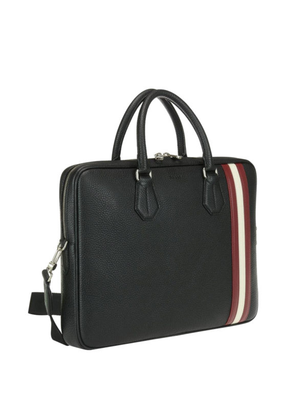BALLY: laptop bags & briefcases online - Staz black grained leather briefcase