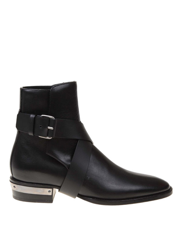 Balmain: ankle boots - Leather ankle boots