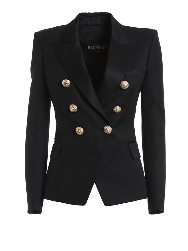 Balmain: blazers - Double breasted wool blazer