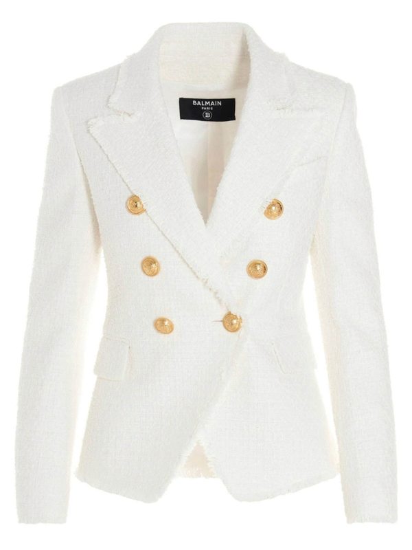 Balmain: Vestes de costume - Blazer - Blanc