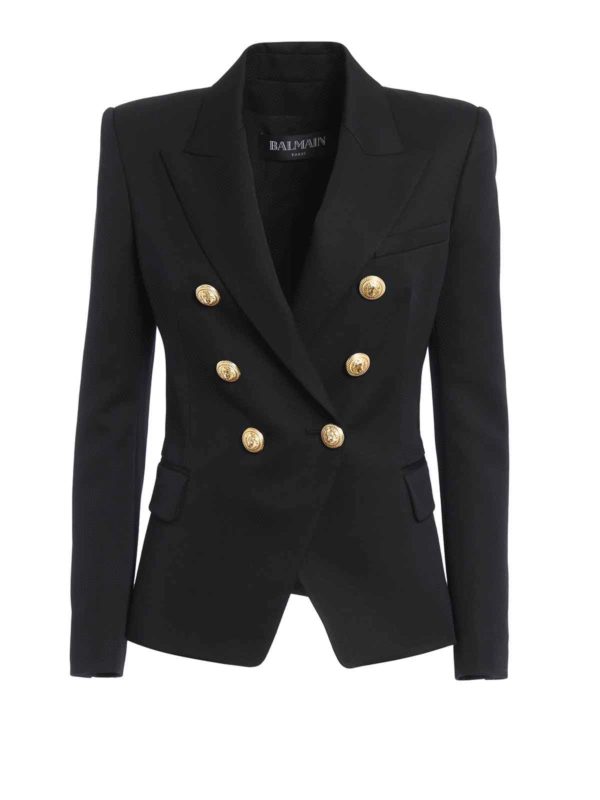 Balmain: blazers - Grain de poudre wool formal blazer
