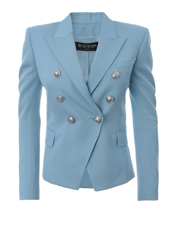 Balmain: Vestes de costume - Blazer - Bleu Clair