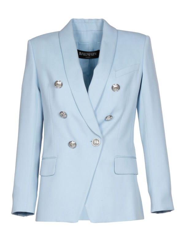 Balmain: blazers - Twill wool blazer jacket