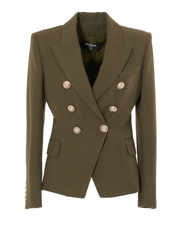 Balmain: blazers - Wool blend double-breasted blazer