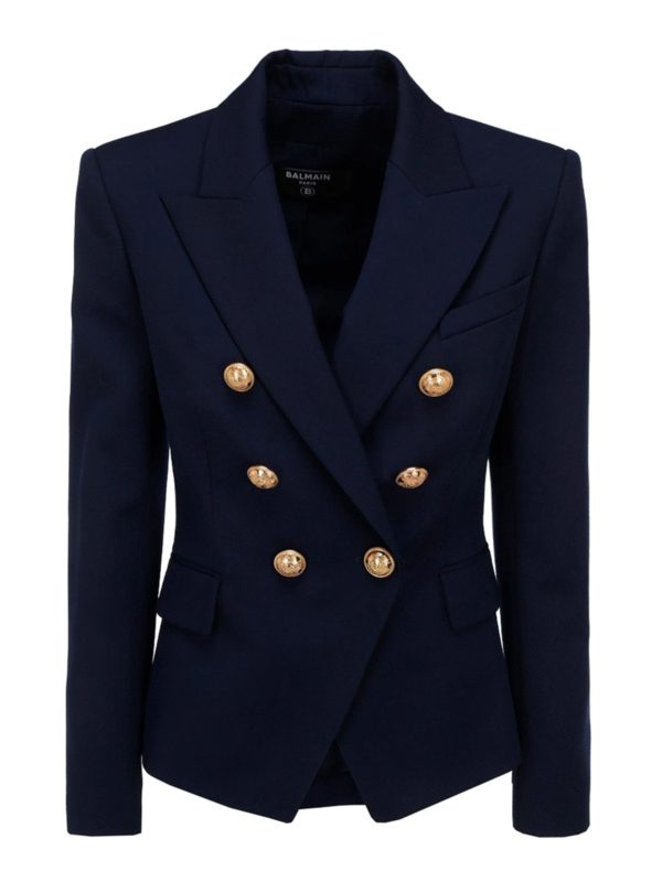 Balmain: blazers - Wool double-breasted blazer