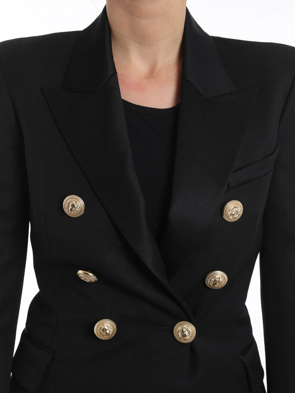 Balmain buy online Double breasted wool blazer