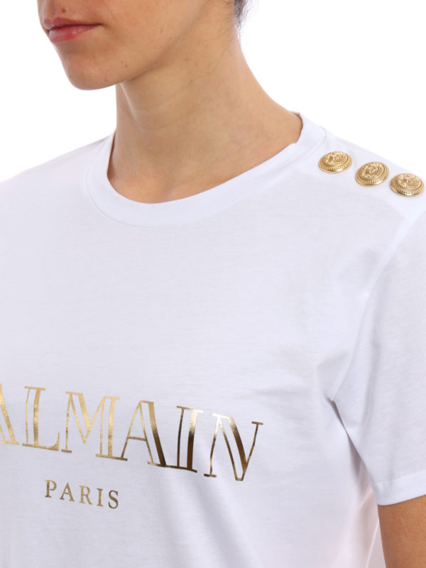 Tシャツ Balmain - Tシャツ レディース - 白 - 8488326IC0050