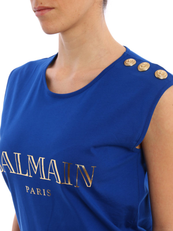 Balmain buy online Top decorato in cotone