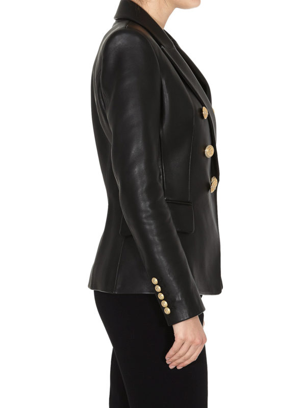 Balmain buy online Lederjacke - Schwarz