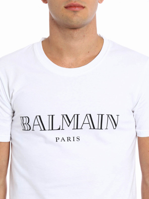 Balmain buy online Logo printed cotton Tee