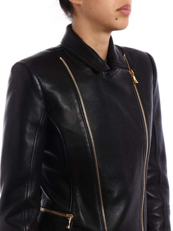 Balmain buy online Lederjacke - Schwarz
