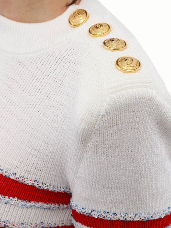 Balmain buy online Striped sequin jumper