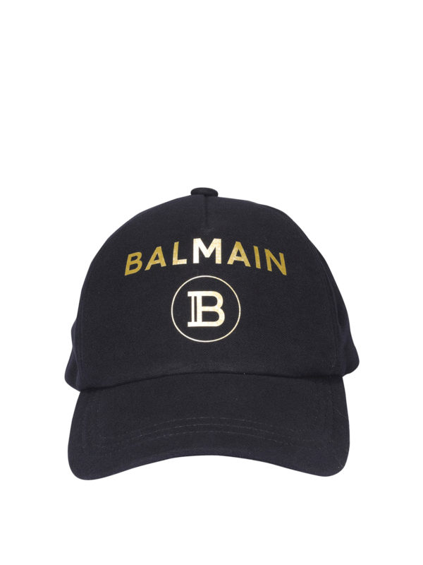 Balmain: hats & caps - Printed logo baseball cap