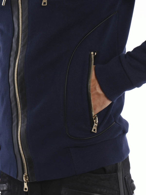 iKRIX Balmain: Hoodie with leather inserts