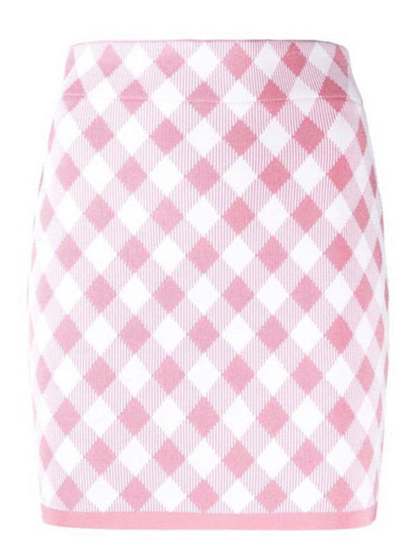 Balmain: mini skirts - Check pattern mini skirt
