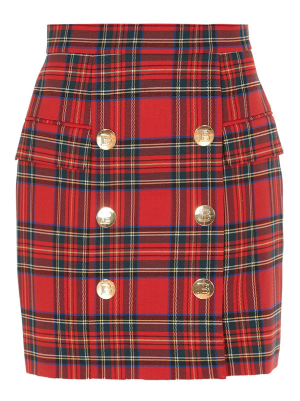 Balmain: Mini jupes - Mini Jupe - Tartan