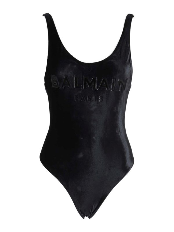 Balmain: Badeanzüge - Badeanzug - Schwarz