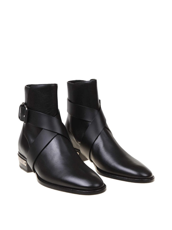 Balmain: ankle boots online - Leather ankle boots