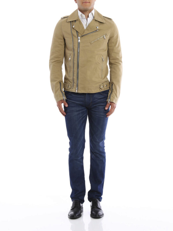 Balmain: Vestes biker online - Cotton biker jacket