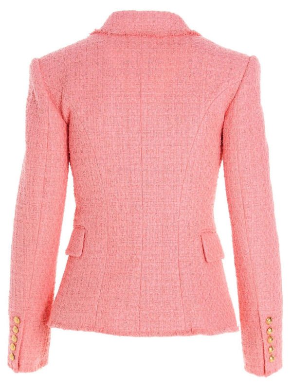 Balmain: blazers online - Golden buttons blazer in pink