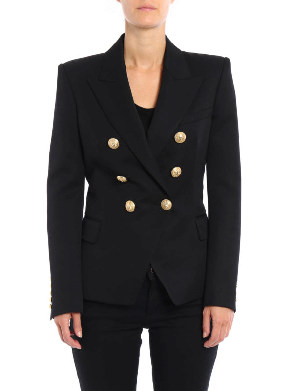 Balmain: blazers online - Grain de poudre wool formal blazer