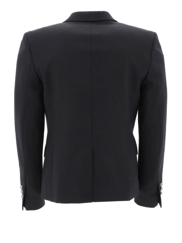 Balmain: blazers online - Silver button double-breasted blazer
