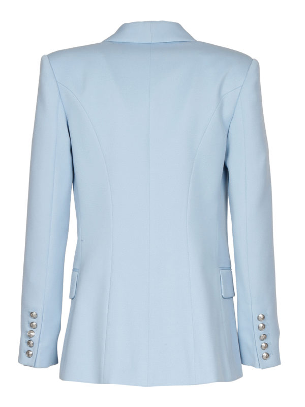 Balmain: blazers online - Twill wool blazer jacket