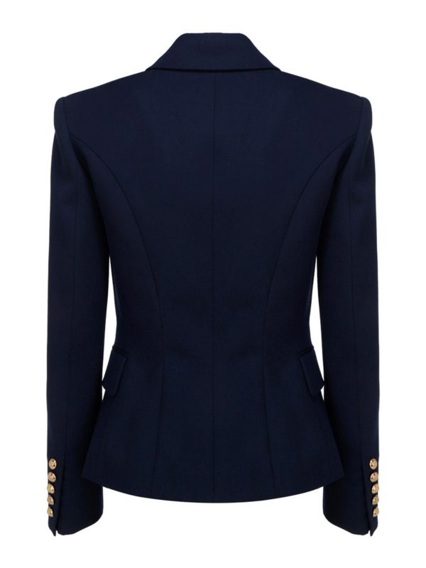 Balmain: blazers online - Wool double-breasted blazer
