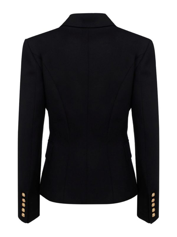 Balmain: blazers online - Wool double-breasted blazer